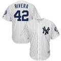 Mariano Rivera 42 New York Yankees White/Navy 2019 Hall of Fame Patch Cool Base Player Jersey