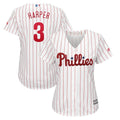 Bryce Harper 3 Philadelphia Phillies Women's White/Red Home Plus Size Official Cool Base Player Jersey