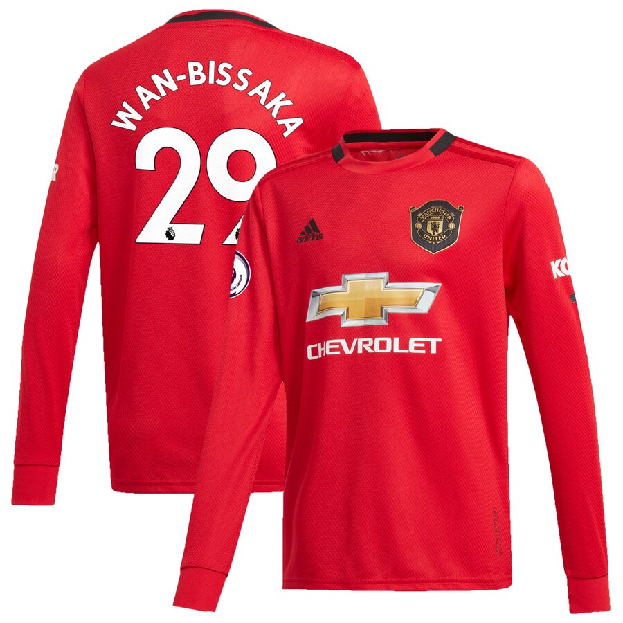 Aaron Wan-Bissaka Youth 2019/20 Home Replica Long Sleeve Player Jersey – Red