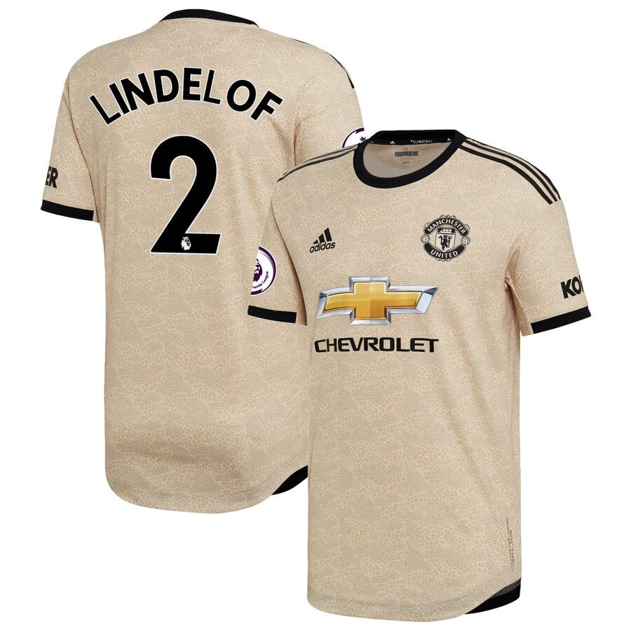 Victor Lindelöf 2019/20 Away Authentic Player Jersey - Tan