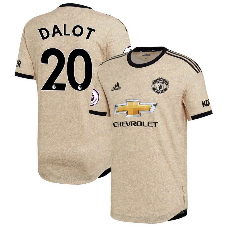 Diogo Dalot 2019/20 Away Authentic Player Jersey - Tan