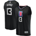Paul George LA Clippers Fast Break Replica Jersey Black – Statement Edition