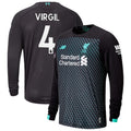 Virgil Van Dijk New Balance 2019/20 Third Replica Long Sleeve Player Jersey - Black