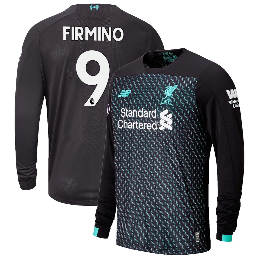 Roberto Firmino New Balance 2019/20 Third Replica Long Sleeve Player Jersey - Black