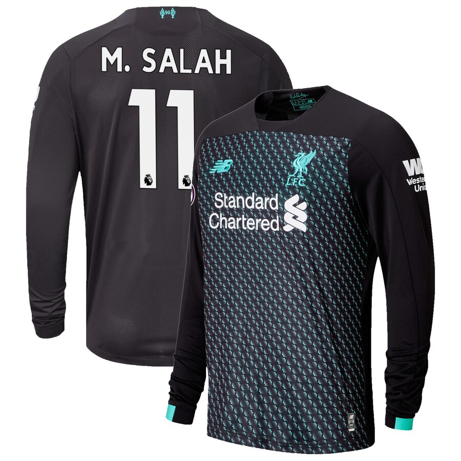 Mohamed Salah New Balance 2019/20 Third Replica Long Sleeve Player Jersey - Black