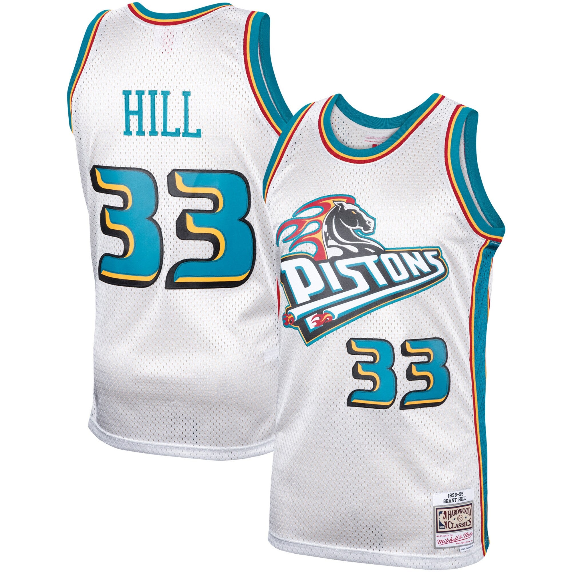 Grant Hill Detroit Pistons Hardwood Classics Platinum Swingman Jersey