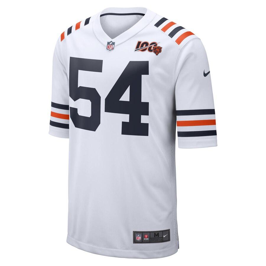 Men's Chicago Bears Brian Urlacher White 2019 100th Season Alternate Classic Retired Player Game Jersey