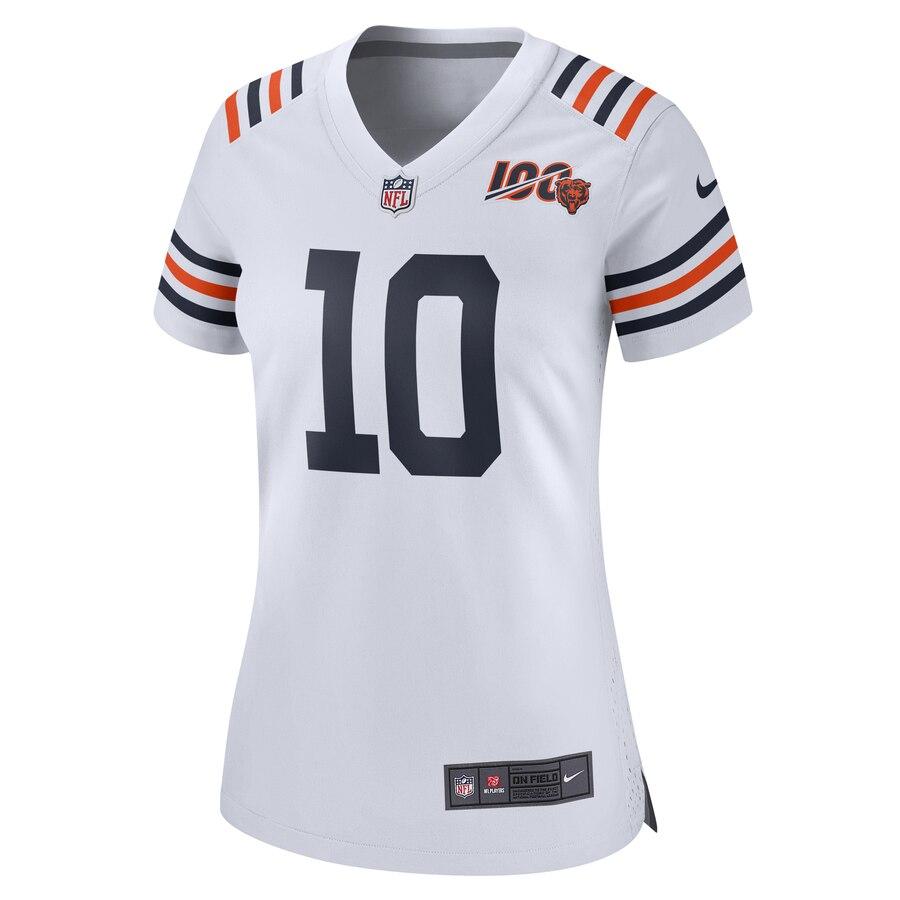 Women's Chicago Bears Mitchell Trubisky White 2019 100th Season Alternate Classic Game Jersey
