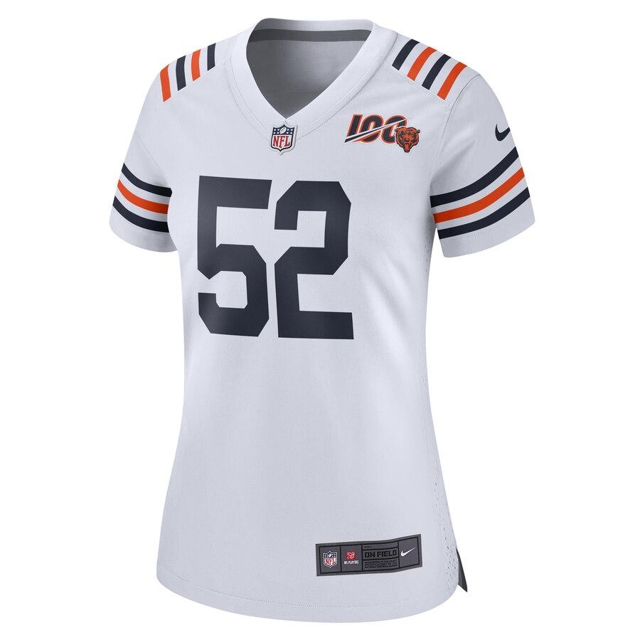 Women's Chicago Bears Khalil Mack White 2019 100th Season Alternate Classic Game Jersey