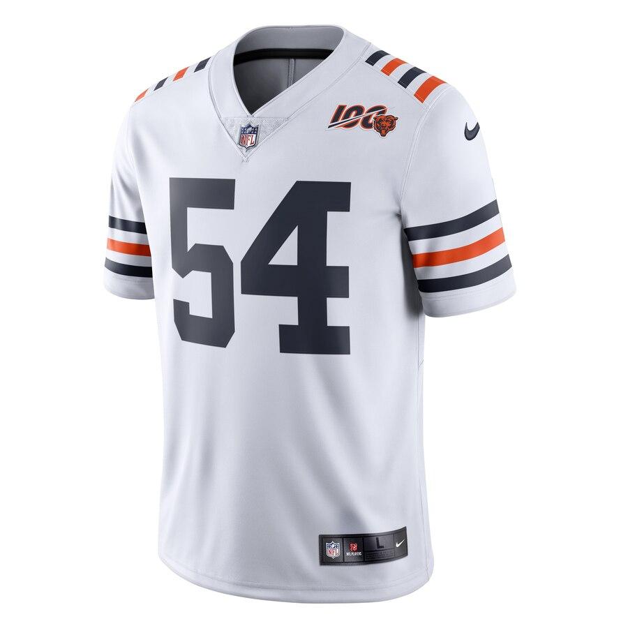 Men's Chicago Bears Brian Urlacher White 2019 100th Season Alternate Classic Retired Player Limited Jersey