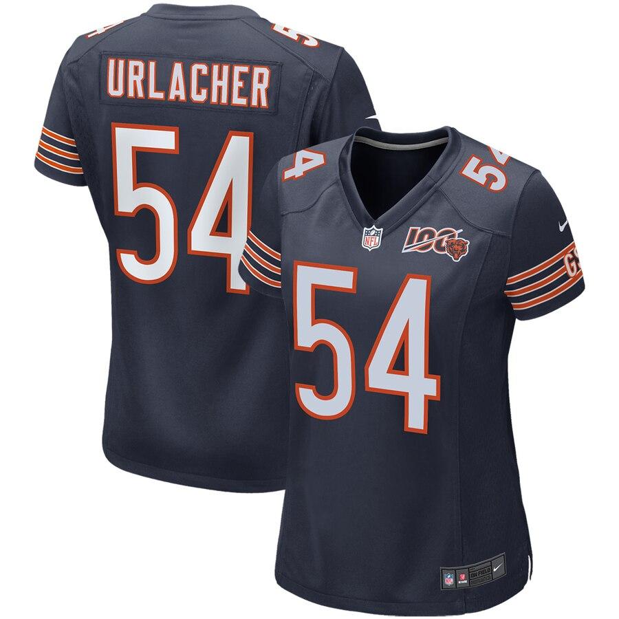 Women's Chicago Bears Brian Urlacher Navy 100th Season Retired Game Jersey