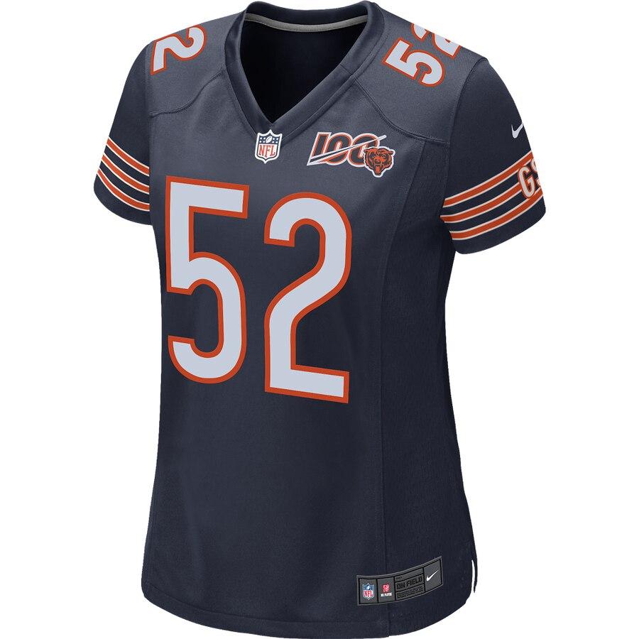 Women's Chicago Bears Khalil Mack Navy 100th Season Game Jersey