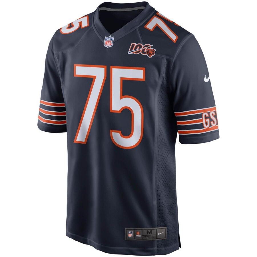 Men's Chicago Bears Kyle Long Navy 100th Season Game Jersey