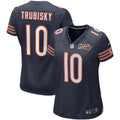 Women's Chicago Bears Mitchell Trubisky Navy 100th Season Game Jersey