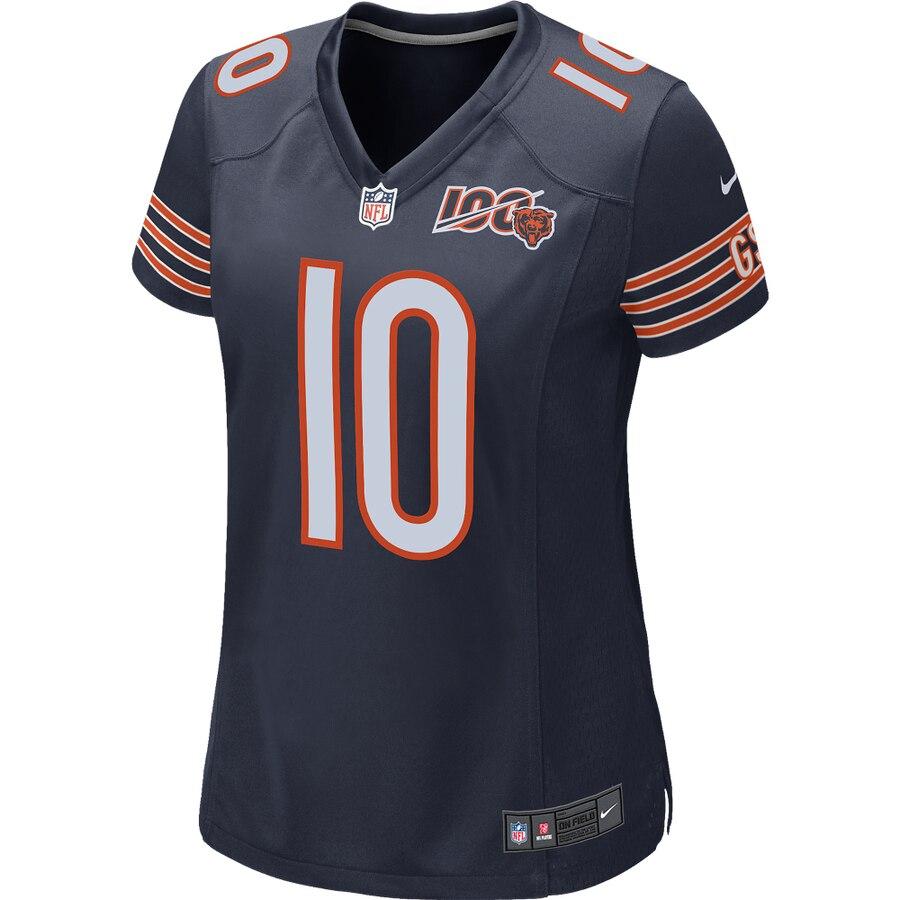 Women's Chicago Bears Mitchell Trubisky Navy 100th Season Game Jersey