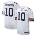 Men's Chicago Bears Mitchell Trubisky White 2019 100th Season Alternate Classic Player Game Jersey