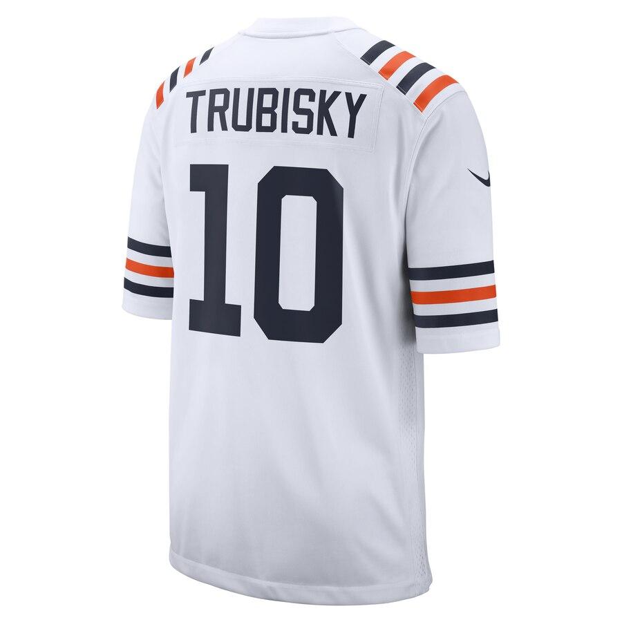 Men's Chicago Bears Mitchell Trubisky White 2019 100th Season Alternate Classic Player Game Jersey