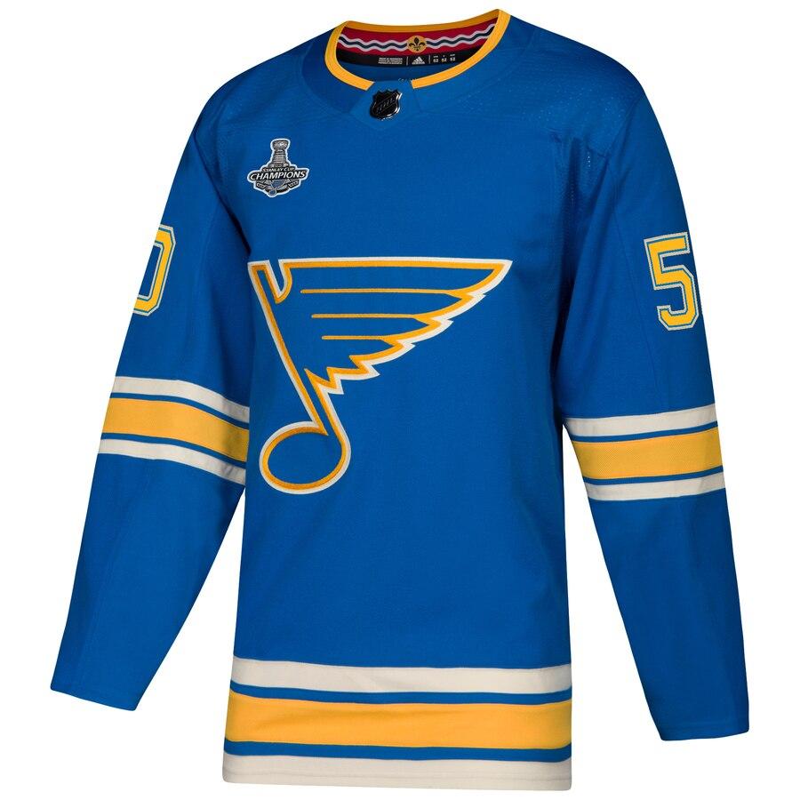 Binnington St. Louis Blues Blue 2019 Stanley Cup Champions Alternate Authentic Player Jersey