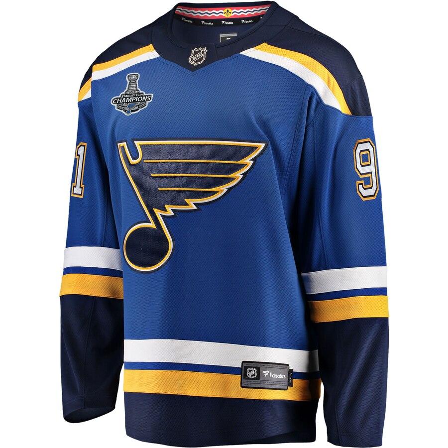 Vladimir Tarasenko 91 St. Louis Blues Blue 2019 Stanley Cup Champions Breakaway Patch Player Jersey